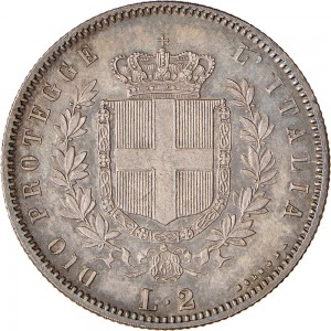 1098R 2 lire 1860 Scudo sannitico Bologna Argento