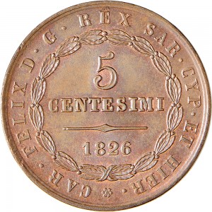 1101D 5 centesimi 1826 Scudo triangolare rialzato Bologna Rame