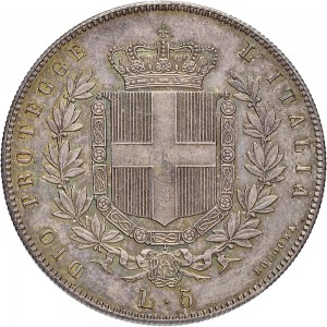 1095R 5 lire 1859 Scudo sannitico Bologna Argento