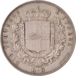 1096R 5 lire 1860 Scudo sannitico Bologna Argento