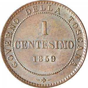 1115R 1 centesimo 1859 Valore entro cerchio perlinato Birmingham Rame