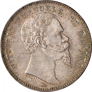 1106D 1 lira 1859 Scudo sannitico 1° tipo Firenze Argento