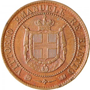 1114D 2 Centesimi 1859 Valore entro cerchio perlinato Birmingham Rame