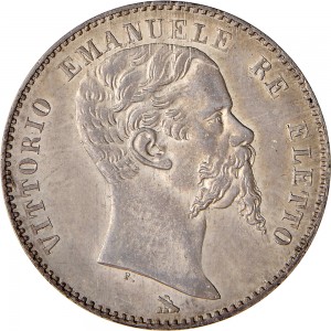 1105D 2 lire 1861 Scudo sannitico Firenze Argento