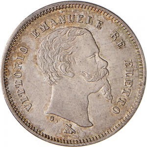 1110D 50 centesimi 1860 Scudo sannitico 1° tipo Firenze Argento