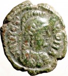 1795D Quarto di follis da 10 nummi 526-534 Iscrizione entro corona di alloro Roma Bronzo