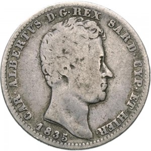 992-001D 1 lira 1835 Scudo sannitico Torino Argento