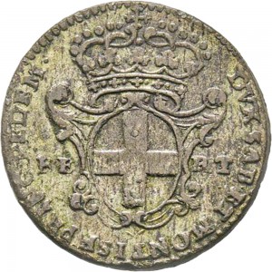 161-001R 2,6 soldi 1744 Scudo ovale a cartoccio 2° tipo Torino Mistura di argento