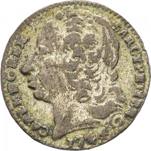 161-001D 2,6 soldi 1744 Scudo ovale a cartoccio 2° tipo Torino Mistura di argento
