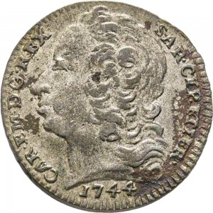 161D 2,6 soldi 1744 Scudo ovale a cartoccio 2° tipo Torino Mistura di argento