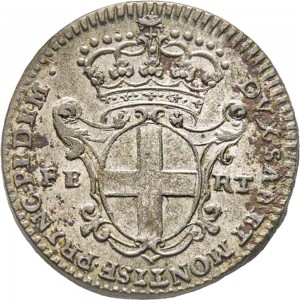161R 2,6 soldi 1744 Scudo ovale a cartoccio 2° tipo Torino Mistura di argento