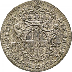 166R 2,6 soldi 1747 Scudo ovale a cartoccio 2° tipo Torino Mistura di argento