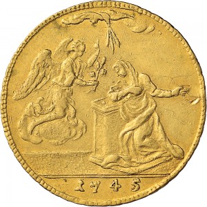 33R 4 zecchini da 36 lire 1745 Annunciazione Torino Oro