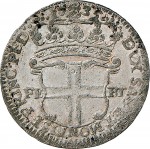 115R 5 Soldi 1735 Scudo a cartoccio 1° tipo Torino Mistura di argento