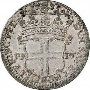 115R 5 Soldi 1735 Scudo a cartoccio 1° tipo Torino Mistura di argento