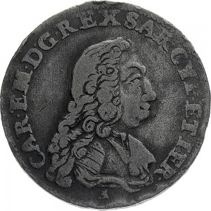 129D 5 soldi 1741 Scudo a cartoccio 2° tipo Torino Mistura di argento