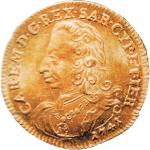 55D Doppia da 4 scudi 1741 Scudo sagomato 2° tipo Torino Oro