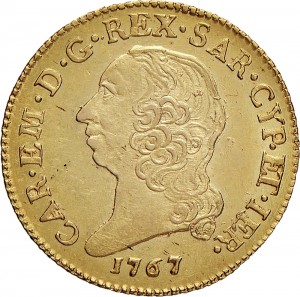 229D Doppia da 4 scudi 1767 Scudo rotondo Torino Oro