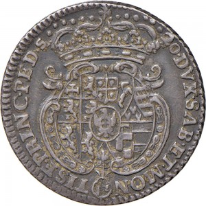 99R Lira da 20 soldi 1748 Scudo sagomato 3° tipo Torino Argento