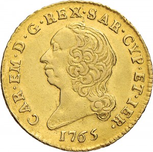 247D Mezza doppia 1765 Scudo rotondo Torino Oro