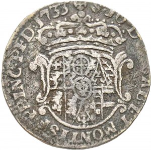 102R Mezza lira da 10 soldi 1733 Scudo a cartoccio 1° tipo Torino Argento