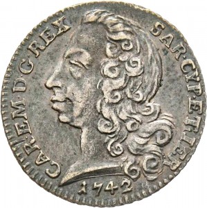 106D Mezza lira da 10 soldi 1742 Scudo sagomato 2° tipo Torino Argento