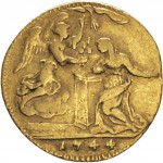 42R Mezzo Zecchino da 4,17 lire 1744 Annunciazione Torino Oro