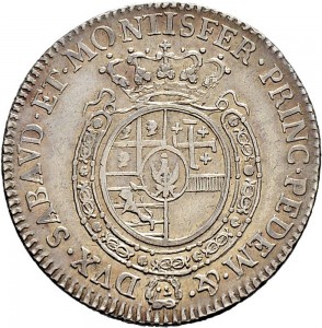 306R Quarto di scudo 1772 Scudo rotondo Torino Argento