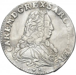 2401D Quarto di scudo da 1,5 lire 1733 Scudo sagomato Torino Argento