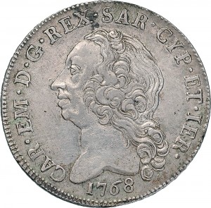 414D Scudo da 10 reali 1768 Scudo ovale a cartoccio Torino Argento