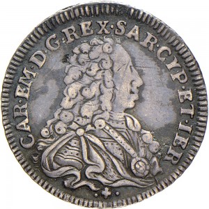 712D Scudo da 5 lire 1733 Scudo sagomato Torino Argento