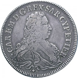 71D Scudo da 5 lire 1733 Scudo sagomato Torino Argento