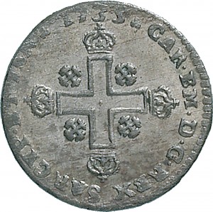 175D Soldo da 12 denari 1735 Cifre del sovrano Torino Mistura di argento