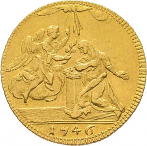 41R Zecchino da 9,15 lire 1746 Annunciazione 2° tipo Torino Oro