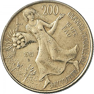 1935R 200 lire 1981 Villa Lubin Roma Bronzital