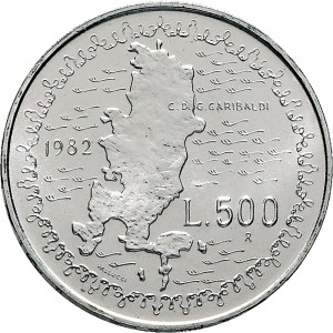 2403R 500 lire 1982 Giuseppe Garibaldi Roma Argento