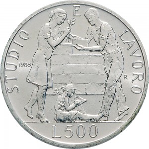 2434R 500 lire 1988 San Giovanni Bosco Roma Argento