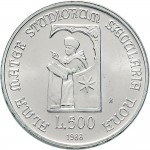 2432R 500 lire 1988 Università di Bologna Roma Argento