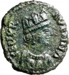 1791D Quarto di follis da 10 nummi 489-526 Monogramma Ravenna Bronzo