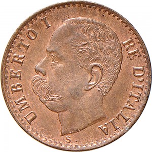 1310RD 1 centesimo 1897 Valore entro semicorona di alloro e quercia Roma Rame