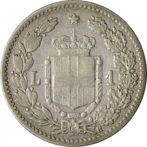 1282R 1 lira 1883 Scudo sannitico Roma Argento