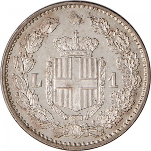 1283R 1 lira 1884 Scudo sannitico Roma Argento