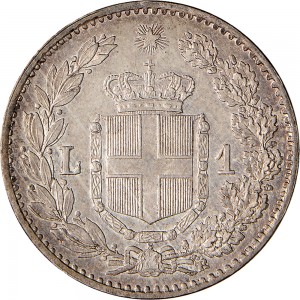 1284R 1 lira 1886 Scudo sannitico Roma Argento