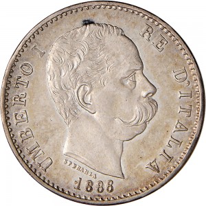 1284D 1 lira 1886 Scudo sannitico Roma Argento