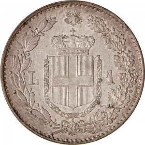 1285R 1 lira 1887 Scudo sannitico Milano Argento
