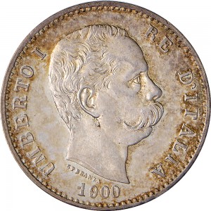 1288D 1 lira 1900 Scudo sannitico Roma Argento