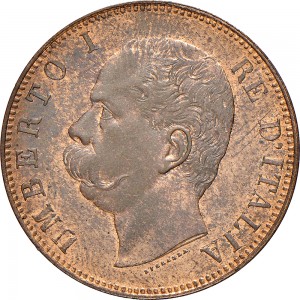 1295D 10 Centesimi 1893 Valore entro semicorona di alloro e quercia 1° tipo Roma Rame