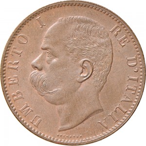 1297D 10 Centesimi 1893 Valore entro semicorona di alloro e quercia 2° tipo Roma Rame