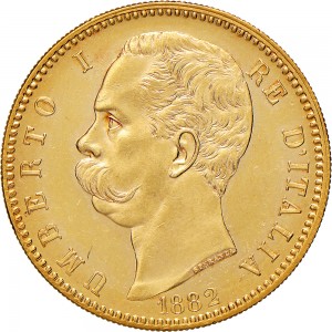 1245D 100 lire 1882 Scudo sannitico 1° tipo Roma Oro