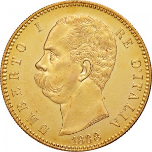 1247D 100 lire 1888 Scudo sannitico 2° tipo Roma Oro